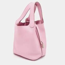 Hermes Mauve Sylvestre Taurillon Clemence Leather Picotin Lock 18 Bag