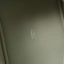 Pre Owned Hermes Gris Neve Taurillon Clemence Leather and Matte Alligator Picotin Lock 18 Bag