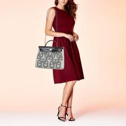 Hermes Noir/Ecru Vache Hunter and Circuit Toile H Plume Herbag Zip 31 Bag