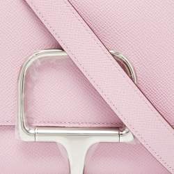 Pre Owned Hermes Mauve Sylvestre Epsom Leather Della Cavalleria Palladium Finish Mini Bag