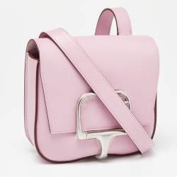 Pre Owned Hermes Mauve Sylvestre Epsom Leather Della Cavalleria Palladium Finish Mini Bag