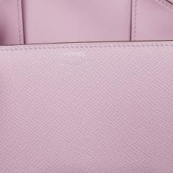Pre Owned Hermes Mauve Sylvestre Epsom Leather Della Cavalleria Palladium Finish Mini Bag