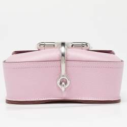 Pre Owned Hermes Mauve Sylvestre Epsom Leather Della Cavalleria Palladium Finish Mini Bag