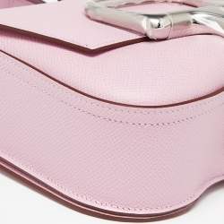 Pre Owned Hermes Mauve Sylvestre Epsom Leather Della Cavalleria Palladium Finish Mini Bag