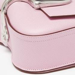 Pre Owned Hermes Mauve Sylvestre Epsom Leather Della Cavalleria Palladium Finish Mini Bag