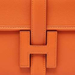 Pre Owned Hermès Orange Swift Leather Jige Elan 29 Clutch