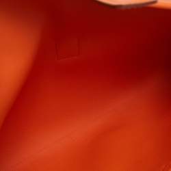 Pre Owned Hermès Orange Swift Leather Jige Elan 29 Clutch