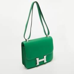 Hermès Bamboo Swift Leather Palladium Finished Constance 24 Bag