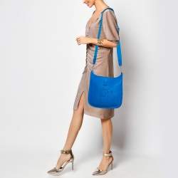 Pre Owned Hermès Bleu Zanzibar Taurillon Clemence Leather Evelyne III PM Bag