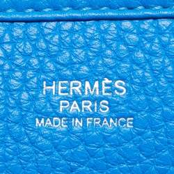 Pre Owned Hermès Bleu Zanzibar Taurillon Clemence Leather Evelyne III PM Bag