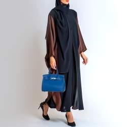 Hermes Bleu Zellige Taurillion Clemence Leather Palladium Finish Birkin 30 Bag
