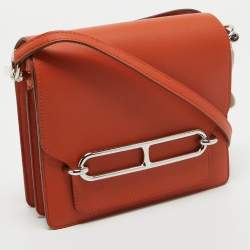 Pre Owned Hermès Capucine/Terre Battue Evercolor Leather Roulis Mini Bag
