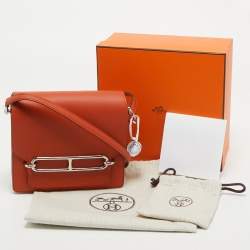 Pre Owned Hermès Capucine/Terre Battue Evercolor Leather Roulis Mini Bag