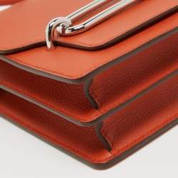 Pre Owned Hermès Capucine/Terre Battue Evercolor Leather Roulis Mini Bag