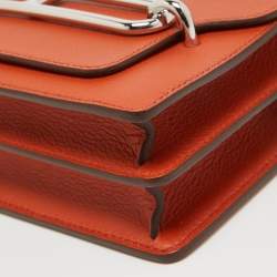Pre Owned Hermès Capucine/Terre Battue Evercolor Leather Roulis Mini Bag