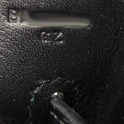 Pre Owned Hermes Black/Ecru Toile Quadrille and Evergrain Leather Palladium Finish HAC Birkin 40 Bag