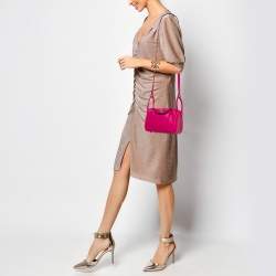Hermès Rose Shocking Swift Leather Palladium Finish Mini Lindy Bag