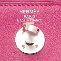 Hermès Rose Shocking Swift Leather Palladium Finish Mini Lindy Bag