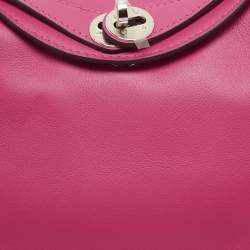 Hermès Rose Shocking Swift Leather Palladium Finish Mini Lindy Bag