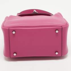 Hermès Rose Shocking Swift Leather Palladium Finish Mini Lindy Bag