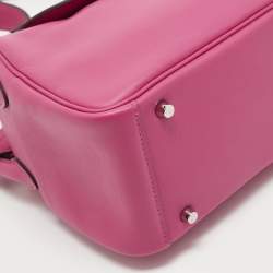 Hermès Rose Shocking Swift Leather Palladium Finish Mini Lindy Bag