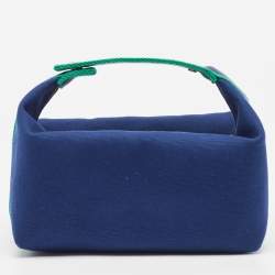 Hermès Marine Canvas Large Bride-A-Brac Case