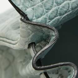 Pre Owned Hermes Ciel Matte Alligator Mississippiensis Palladium Finish Kelly Retourne 35 Bag