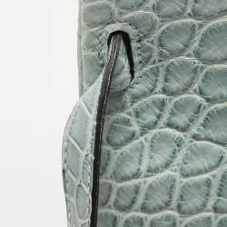 Pre Owned Hermes Ciel Matte Alligator Mississippiensis Palladium Finish Kelly Retourne 35 Bag