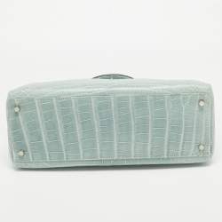 Pre Owned Hermes Ciel Matte Alligator Mississippiensis Palladium Finish Kelly Retourne 35 Bag