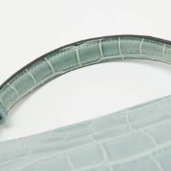 Pre Owned Hermes Ciel Matte Alligator Mississippiensis Palladium Finish Kelly Retourne 35 Bag