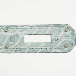 Pre Owned Hermes Ciel Matte Alligator Mississippiensis Palladium Finish Kelly Retourne 35 Bag