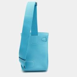 Hermès Bleu du Nord Togo Leather Palladium Finish Hac A Dos PM Bag