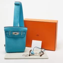 Hermès Bleu du Nord Togo Leather Palladium Finish Hac A Dos PM Bag