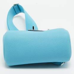 Hermès Bleu du Nord Togo Leather Palladium Finish Hac A Dos PM Bag