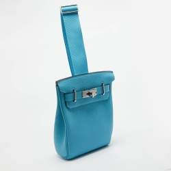 Hermès Bleu du Nord Togo Leather Palladium Finish Hac A Dos PM Bag