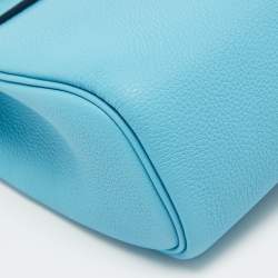 Hermès Bleu du Nord Togo Leather Palladium Finish Hac A Dos PM Bag
