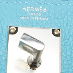 Hermès Bleu du Nord Togo Leather Palladium Finish Hac A Dos PM Bag