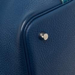 Hermès Deep Bleu/Vert Bosphore Taurillon Clemence Leather Picotin Lock 22 Bag