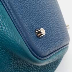 Hermès Deep Bleu/Vert Bosphore Taurillon Clemence Leather Picotin Lock 22 Bag