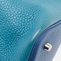 Hermès Deep Bleu/Vert Bosphore Taurillon Clemence Leather Picotin Lock 22 Bag