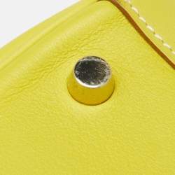 Hermès Lime Swift Leather Palladium Finish Lindy 26 Bag