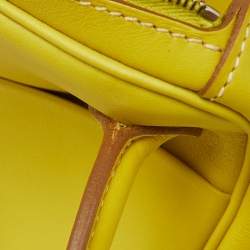 Hermès Lime Swift Leather Palladium Finish Lindy 26 Bag