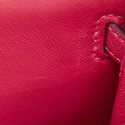 Pre Owned Hermès Rose Confetti Chevre Mysore Leather Palladium Finish Mini Kelly II Sellier 20 Bag