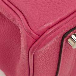 مملوكة مسبقًا Hermes Pink Togo Leather Palladium Finish Birkin 25 Bag