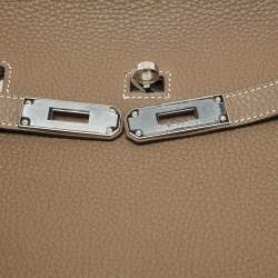 Pre Owned Hermes Etoupe Togo Leather Palladium Finish Jypsiere 28 Bag