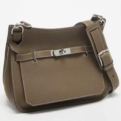 Pre Owned Hermes Etoupe Togo Leather Palladium Finish Jypsiere 28 Bag