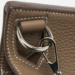 Pre Owned Hermes Etoupe Togo Leather Palladium Finish Jypsiere 28 Bag