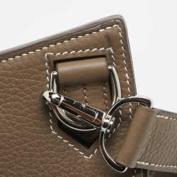 Pre Owned Hermes Etoupe Togo Leather Palladium Finish Jypsiere 28 Bag