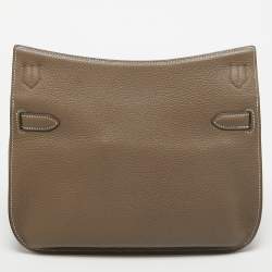 Pre Owned Hermes Etoupe Togo Leather Palladium Finish Jypsiere 28 Bag
