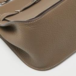 Pre Owned Hermes Etoupe Togo Leather Palladium Finish Jypsiere 28 Bag